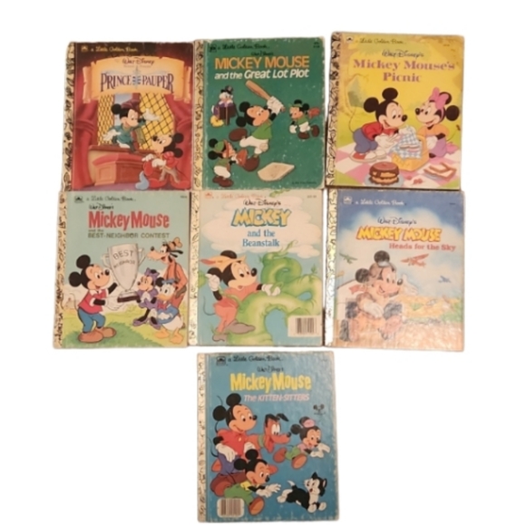 Lot of vintage Mickey Mouse golden books 7 total - Picture 1 of 9